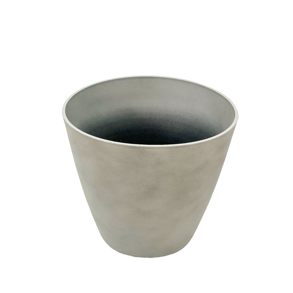 EEssex Planter 43cm, Cement like finish. Good for indoors and outdoors, Lightweight and weather resistant, Front view.