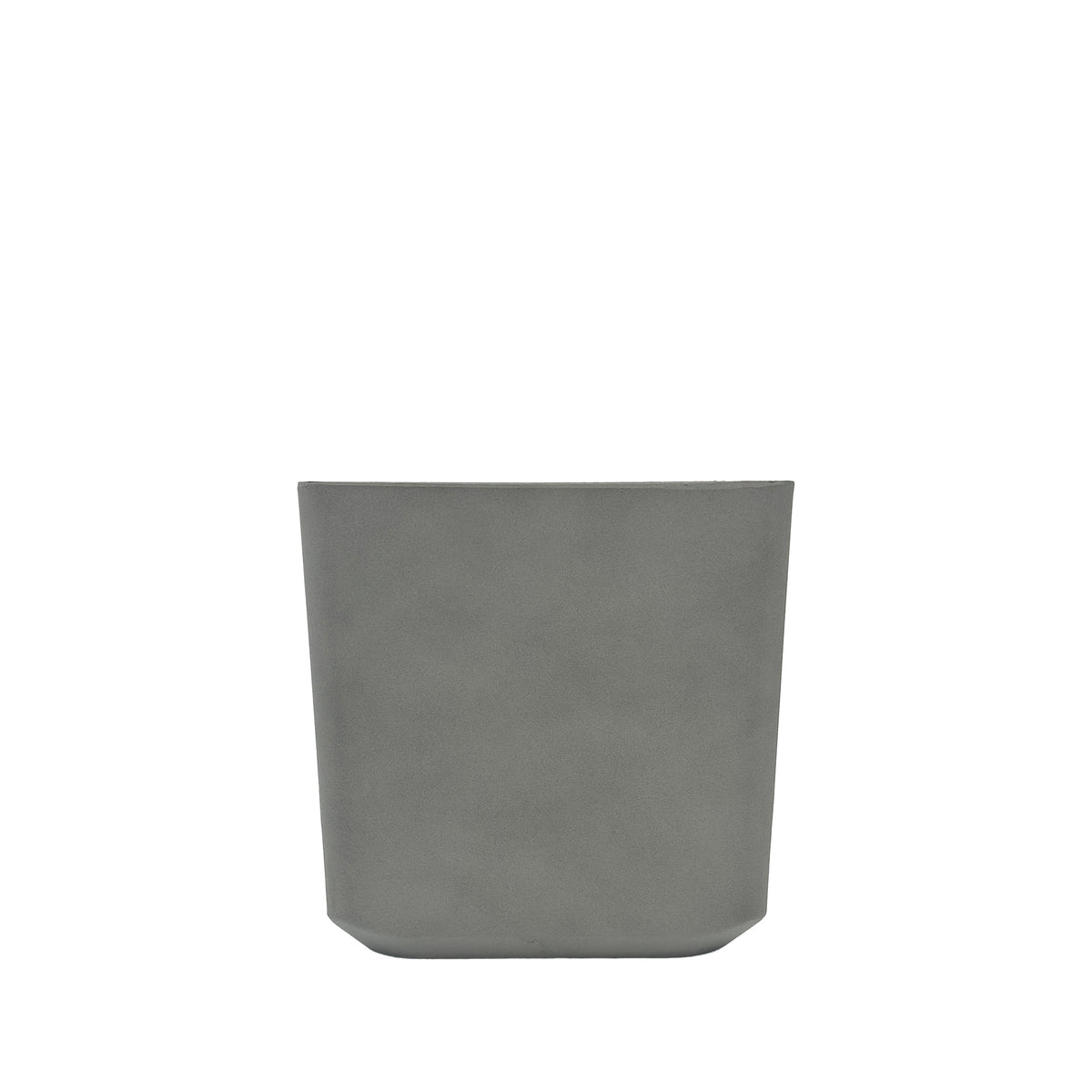 Sage Grey Cubic Planter 22x22x21cm. Eco-friendly lightweight polyresin that is weather proof, Side view.