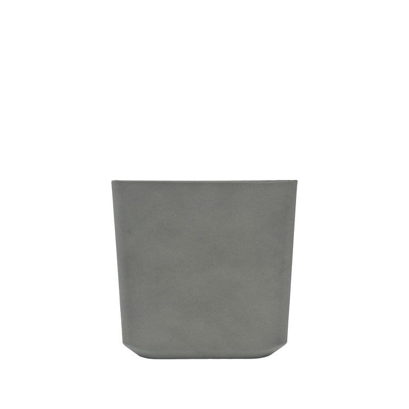 Sage Grey Cubic Planter 22x22x21cm. Eco-friendly lightweight polyresin that is weather proof, Side view.