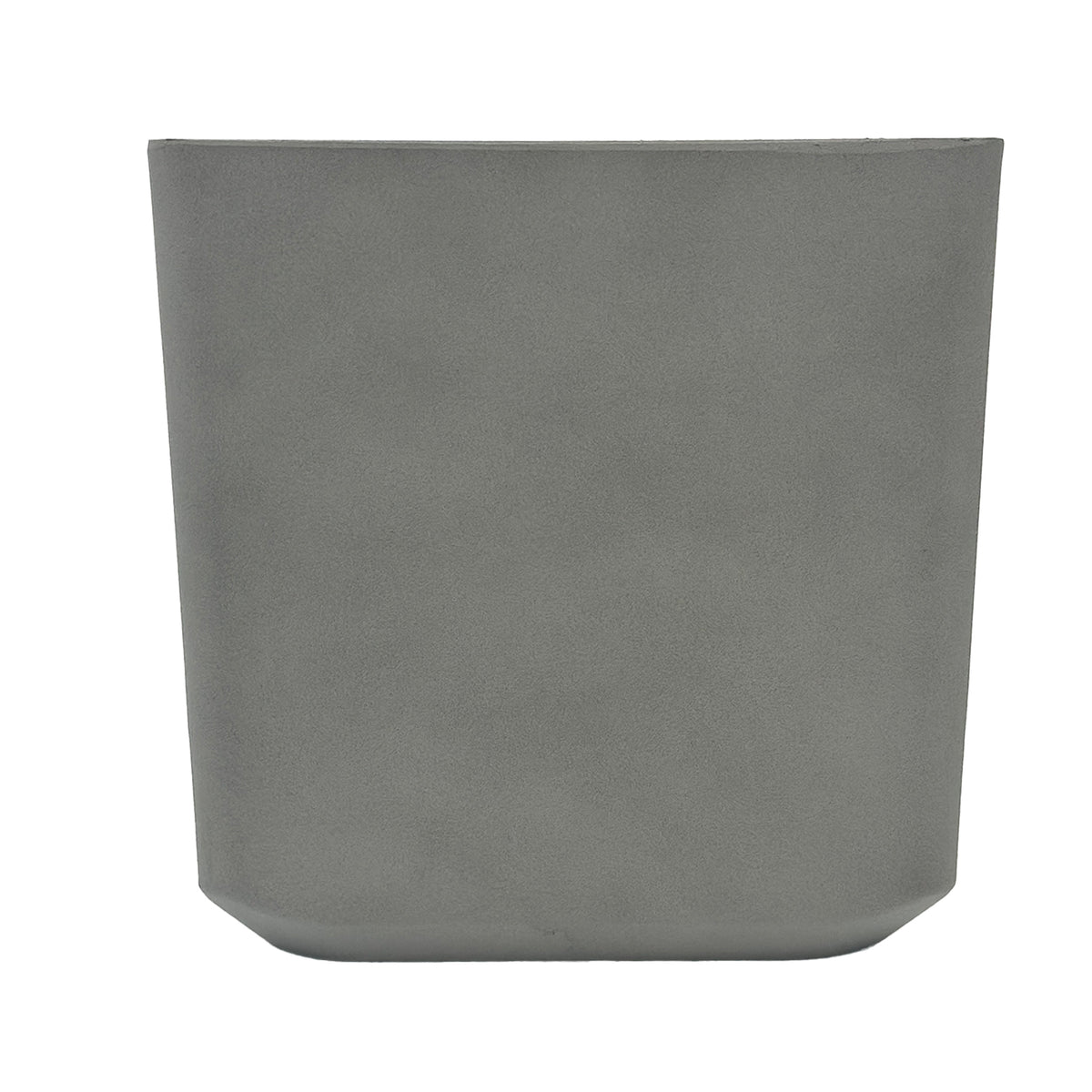 Sage Grey Cubic Planter 44x44x43cm. Eco-friendly lightweight polyresin that is weather proof, Side view.