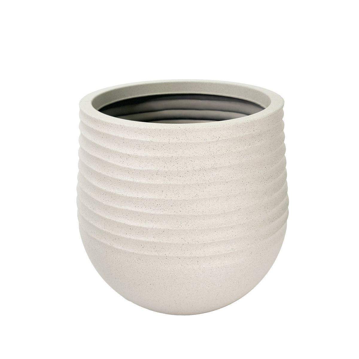 Mariella Beige Planter (53cm). Stone-like finish & lightweight for easy use