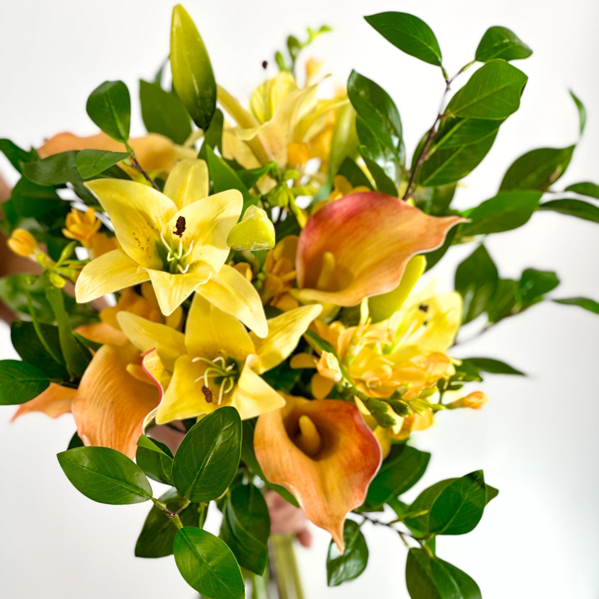 Lily Freezia & Foliage Tied Flower Bunch