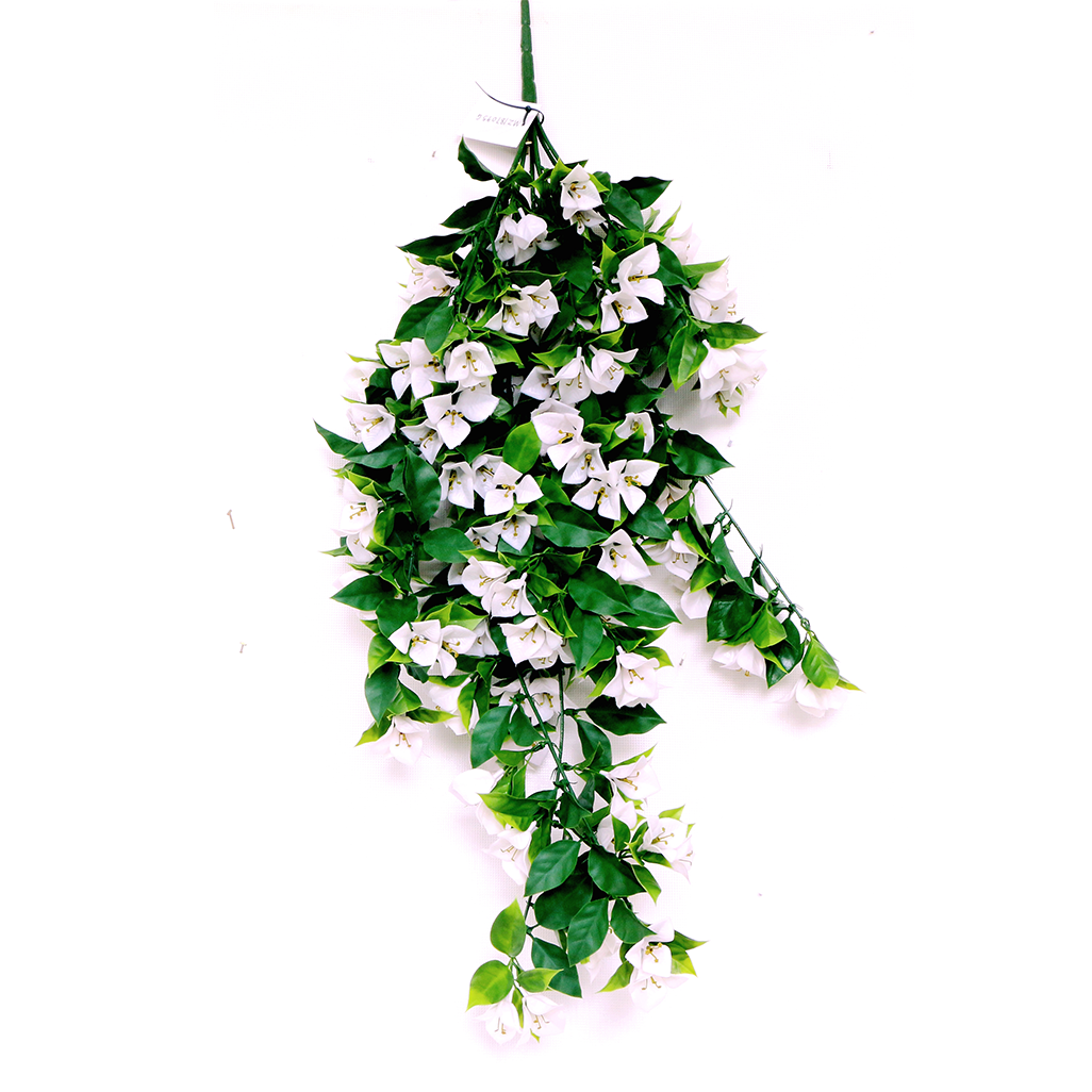 Hanging Bougainvillea UV Bush White 92cm