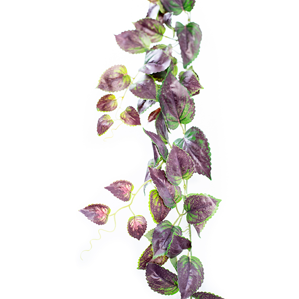 Hanging Perilla Garland 180cm Purple Green. Artificial plants, foliage, trees, succulents and silk flowers available from www.plantcouture.co.za