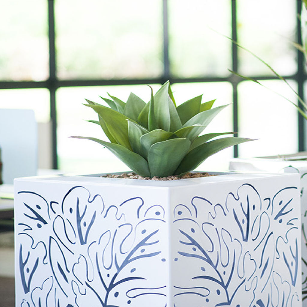 Plant Couture - Artificial Plant Pot - Metallic Botanics Mild Steel Pot - Lifestyle Image 