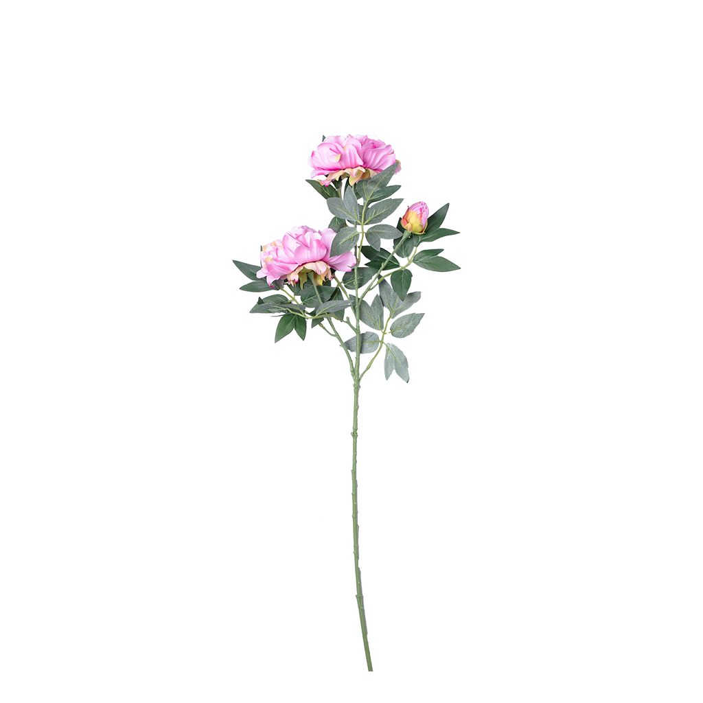 Peony Pink Silk Flower Stem - 80cm