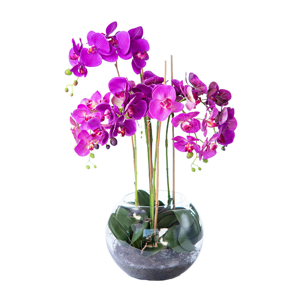 Purple Phalaenopsis Orchid Silk Flower Arrangement